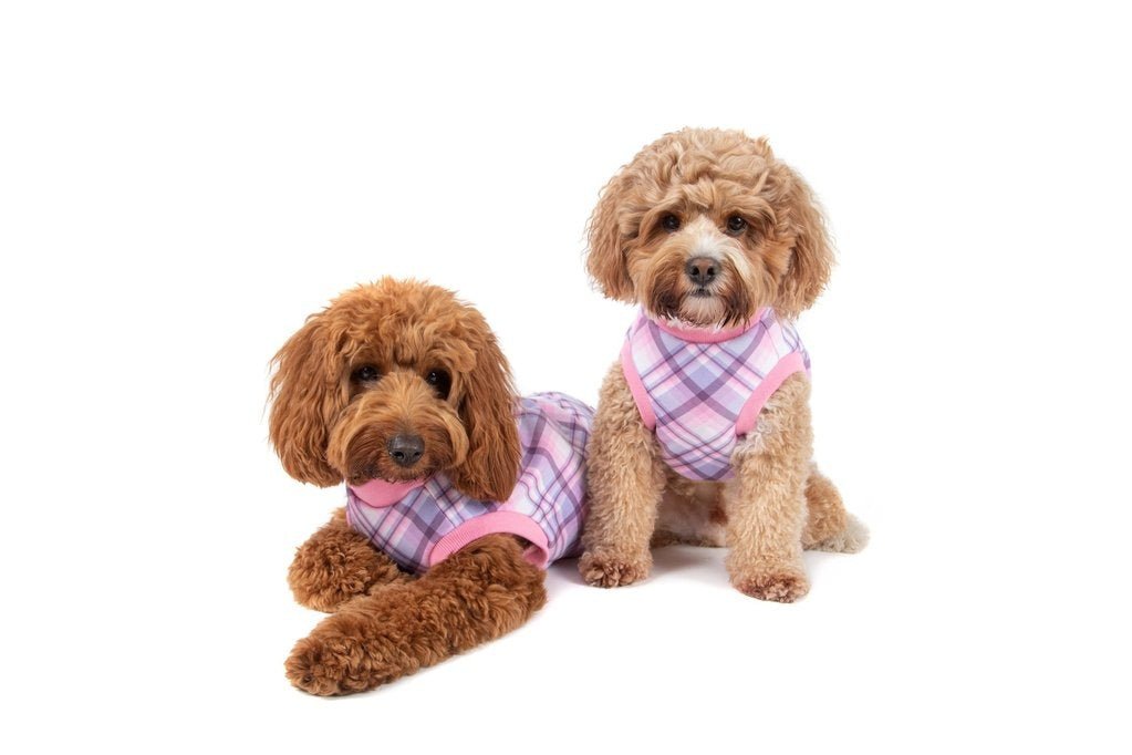 Big and Little Dogs Fleece Pyjama Purple & Pink Plaid Hondenkleding > Hondenpyjama 50 CM