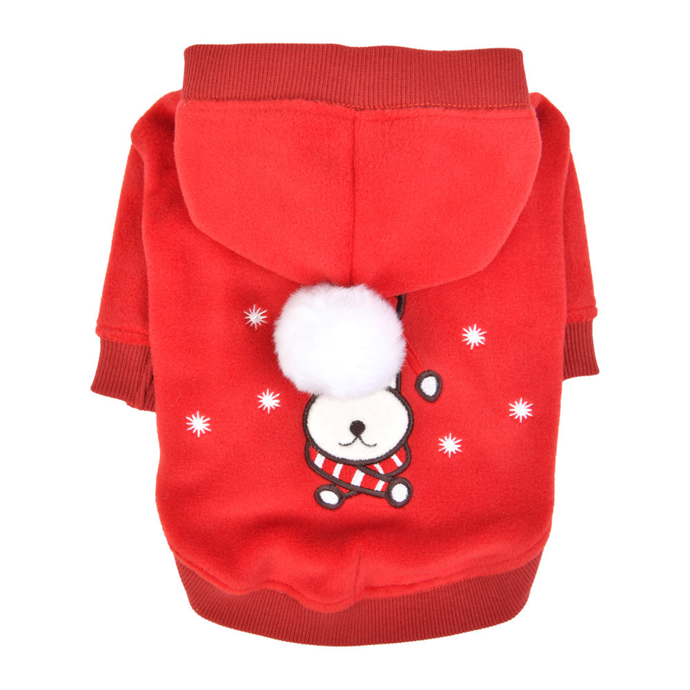 Puppia Blitzen Kerst Hoodie Red - Premium Hondenkleding > Hondentrui from Puppia - Just €20! Shop now at Frenkiezdogshop