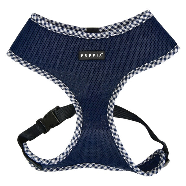 Puppia Vivien Check Harness model A navy - Premium hondentuig > honden harnas from Puppia - Just €19.99! Shop now at Frenkiezdogshop
