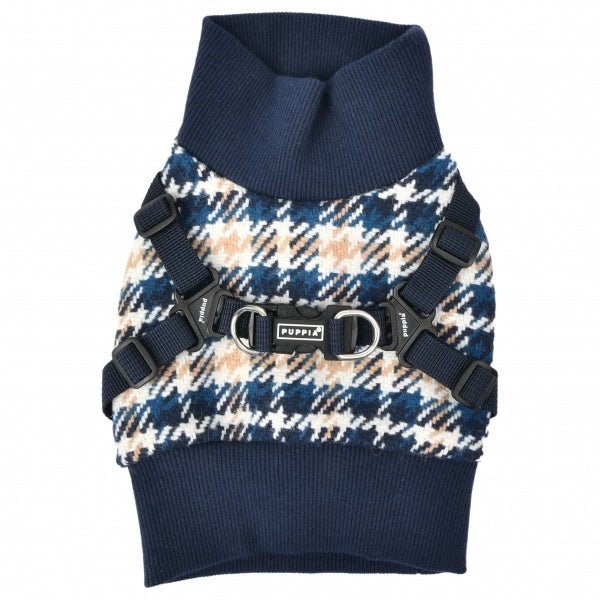 Puppia Sweater Harness J Kellen Navy hondentuig > honden harnas > overige modellen Small