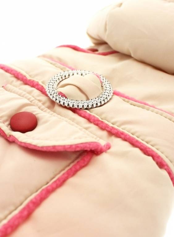 Urban Pup Cream / Pink Quilted & Hooded Bodywarmer - Premium Hondenkleding > hondenjas from Urban Pup - Just €20! Shop now at Frenkiezdogshop