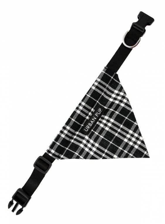 Urban Pup Black & White Tartan Bandana Hondenkleding > bandana Small