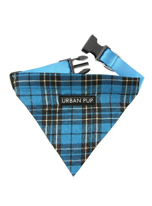 Urban Pup Blue Tartan Bandana Hondenkleding > bandana Small