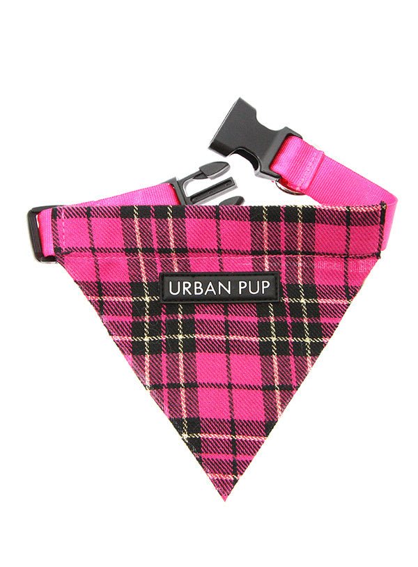 Urban Pup Fuchsia Pink Tartan Bandana Hondenkleding > bandana Small