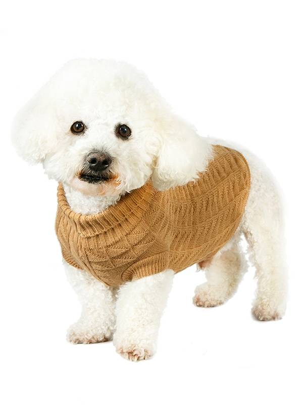 Urban Pup Brown Waffle Textured Knitted Sweater Hondenkleding > Hondentrui X - Small