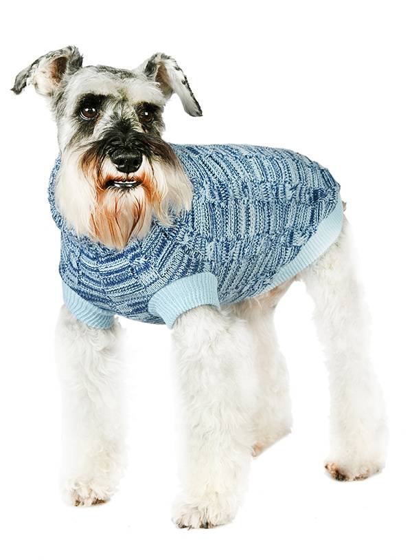 Urban Pup Blue Waffle Textured Knitted Sweater Hondenkleding > Hondentrui X - Small