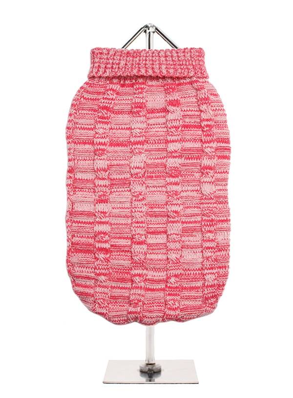 Urban Pup Pink Waffle Textured Knitted Sweater Hondenkleding > Hondentrui X - Small
