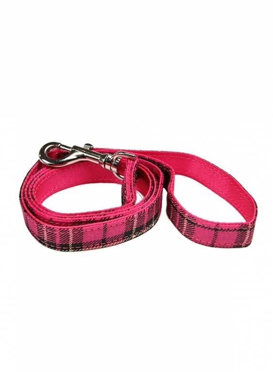 Urban Pup Pink Tartan Lead hondenriem > hondenlijn Standaard/One Size
