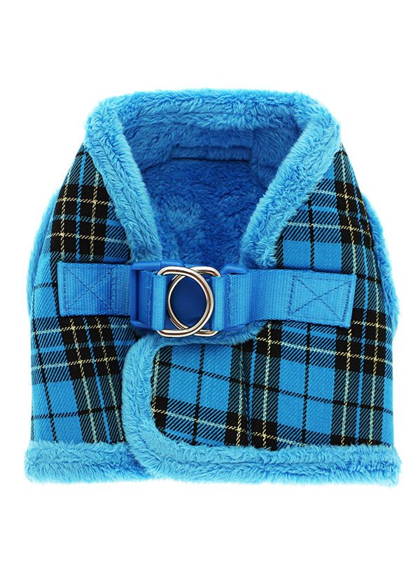 Urban Pup Luxury Fur Lined Blue Tartan Harness hondentuig > honden harnas > model B XX - Small