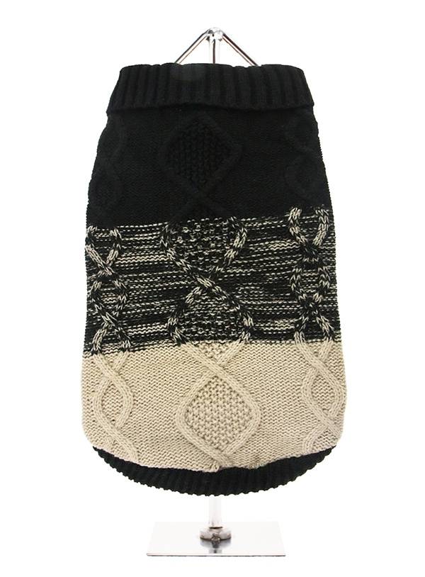 Urban Pup Donegal Black & Brown Ribbed Sweater Hondenkleding > Hondentrui X - Small