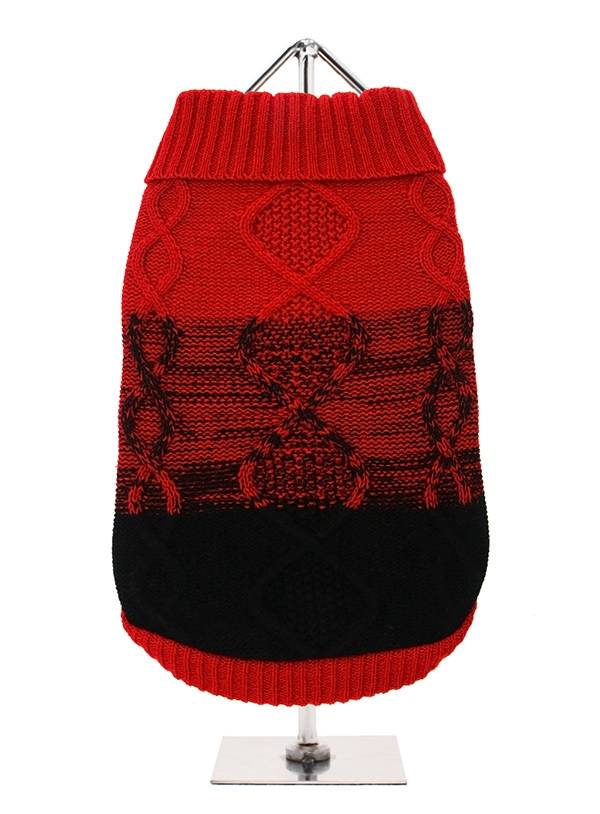 Urban Pup Donegal Red & Black Ribbed Sweater Hondenkleding > Hondentrui X - Small