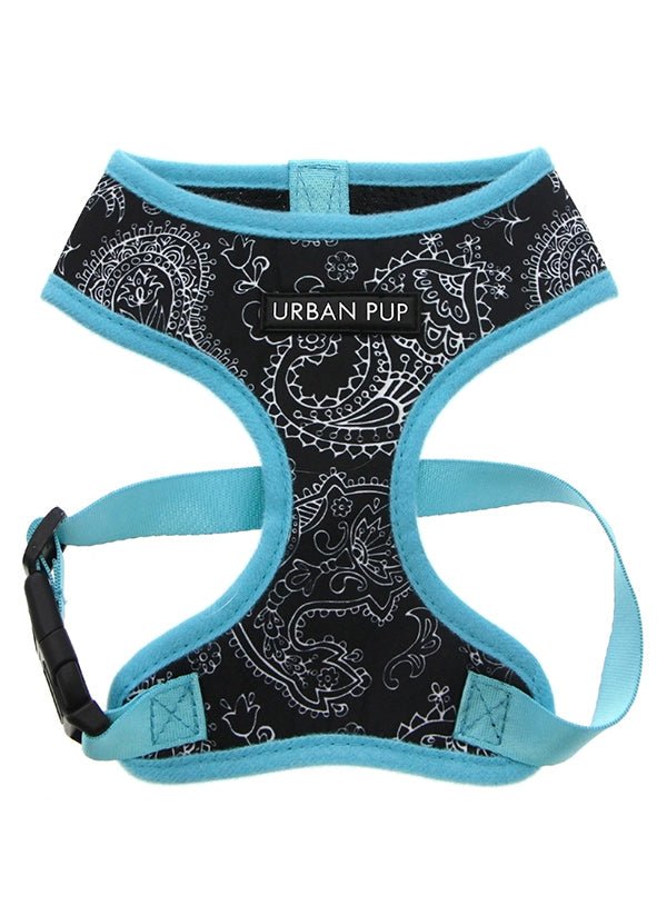 Urban Pup Black & Blue Paisley Harness hondentuig > honden harnas > model A XX - Small