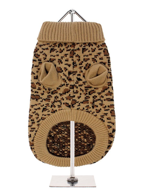 Urban Pup Leopard Print Knitted Sweater Hondenkleding > Hondentrui X - Small