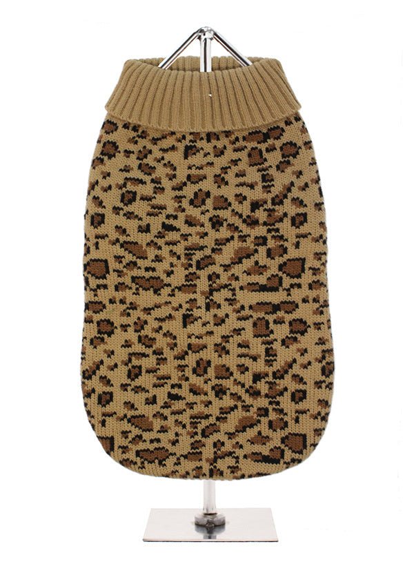 Urban Pup Leopard Print Knitted Sweater Hondenkleding > Hondentrui X - Small
