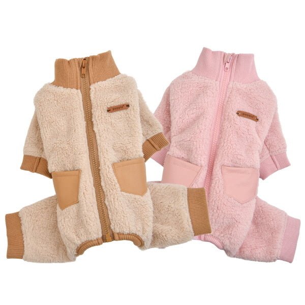 Puppia Titus Onesie beige Hondenkleding > Hondenpyjama Small