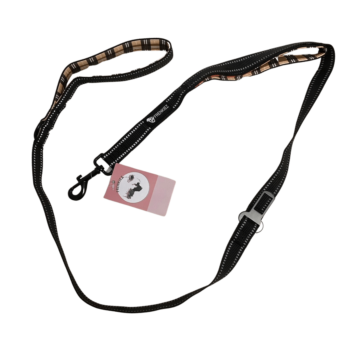 Frenkiez reflective dog leash Barkberry Beige - Premium hondenriem > hondenlijn from Frenkiez - Just €16.99! Shop now at Frenkiezdogshop