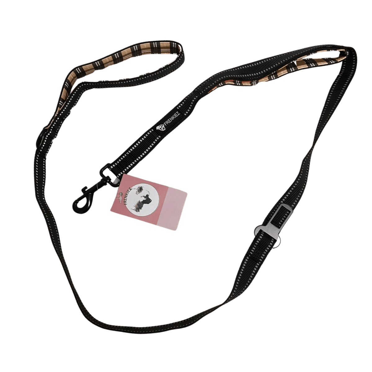 Frenkiez reflective dog leash Barkberry Beige hondenriem > hondenlijn Standaard/One Size