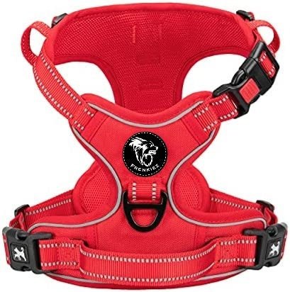 Frenkiez Y tuig dogharness reflective Red ( matching straps ) hondentuig > honden harnas > Y tuigen Small