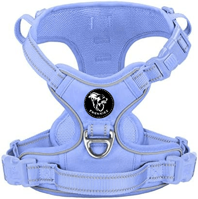 Frenkiez Y tuig dogharness reflective ( matching straps ) Light Blue hondentuig > honden harnas > Y tuigen Small