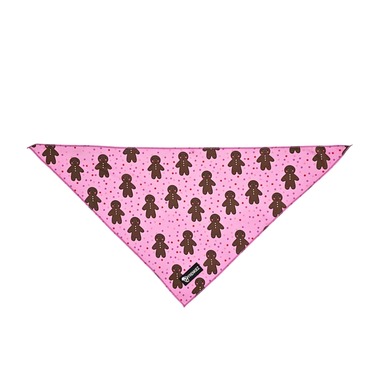 Frenkiez Christmas Bandana Pink Gingerbread Man Hondenkleding > bandana Small