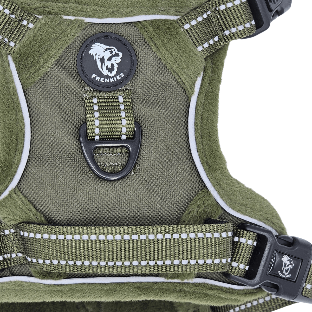 Frenkiez Teddy Reflective Y Tuig No Pull - Army Green Hondenharnas hondentuig > honden harnas > Y tuigen X - Small