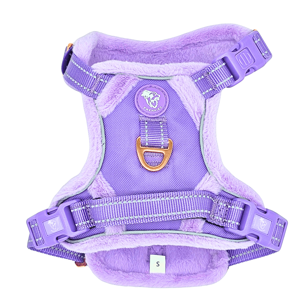 Frenkiez Teddy reflective Y tuig no pull dogharness Luxury Lila hondentuig > honden harnas > Y tuigen X - Small