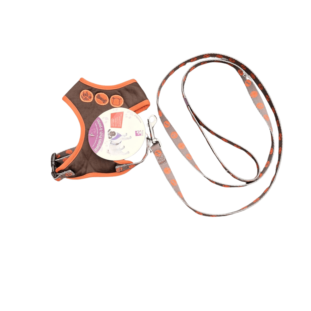 Bobby bones harness soft en lijn set Brown Small & Large Tweedekans hondentuig > honden harnas > model A X - Small