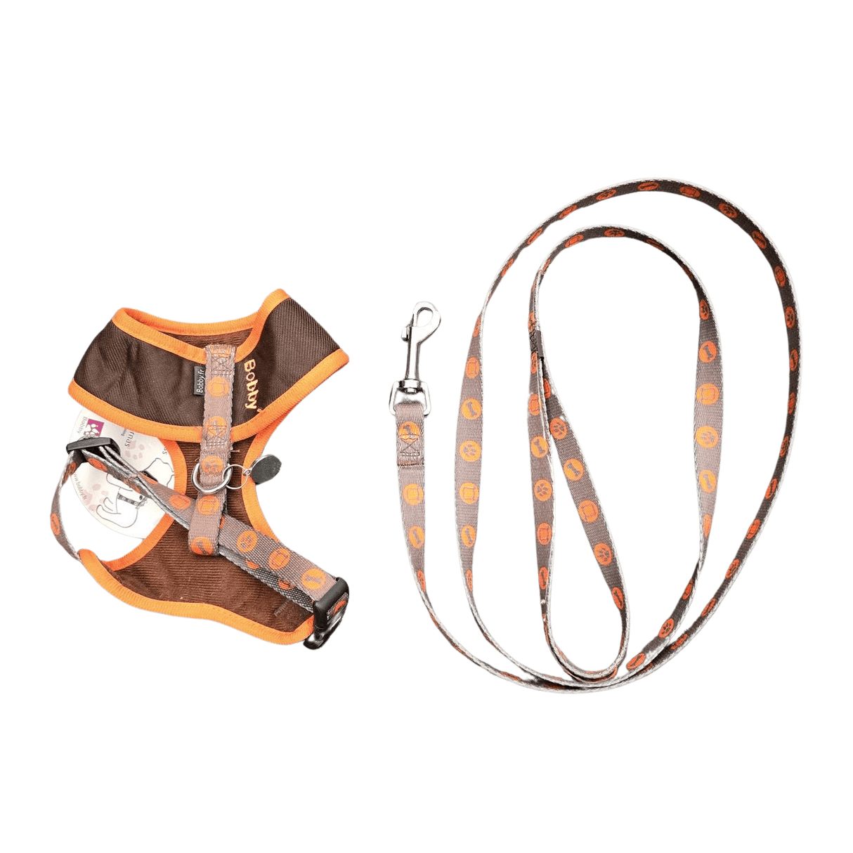 Bobby bones harness soft en lijn set Brown Small & Large Tweedekans hondentuig > honden harnas > model A X - Small