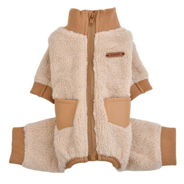 Puppia Titus Onesie beige Hondenkleding > Hondenpyjama Small