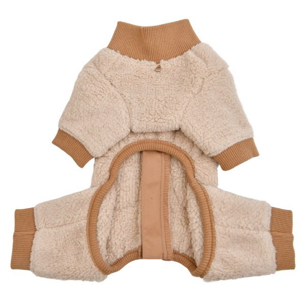 Puppia Titus Onesie beige Hondenkleding > Hondenpyjama Small