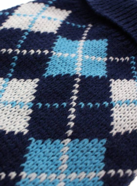 Urban Pup Blue Argyle Sweater Hondenkleding > Hondentrui Small
