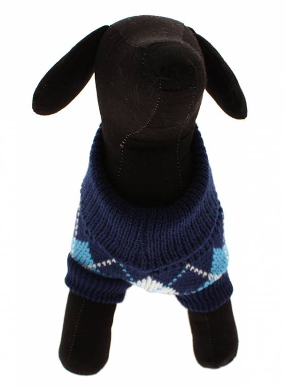 Urban Pup Blue Argyle Sweater Hondenkleding > Hondentrui Small