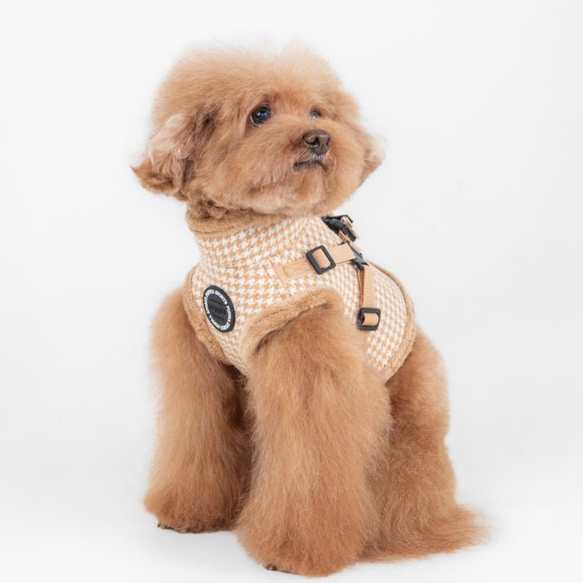 Puppia Chic Hound Vest Harness – Model V Beige hondentuig > honden harnas > overige modellen Small