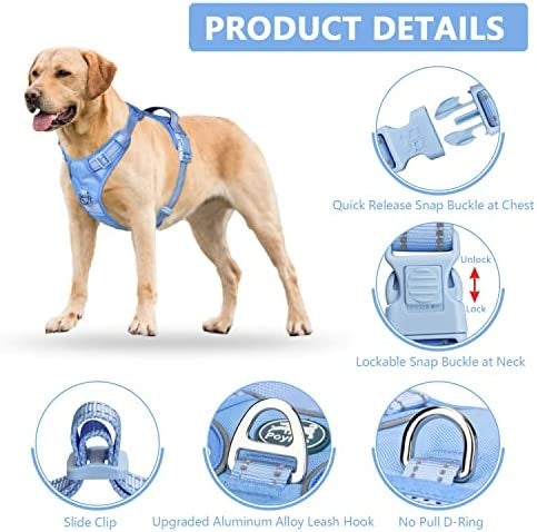 Frenkiez Y tuig dogharness reflective ( matching straps ) Light Blue - Premium hondentuig > honden harnas from Frenkiez - Just €34.99! Shop now at Frenkiezdogshop