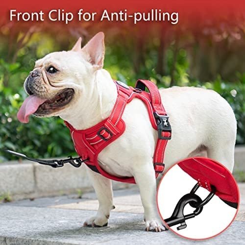 Frenkiez Y tuig dogharness reflective Red ( matching straps ) hondentuig > honden harnas > Y tuigen Small