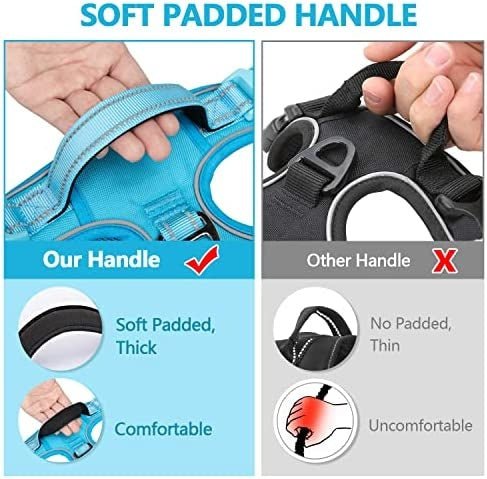 Frenkiez Y tuig dogharness reflective ( matching straps ) Blue hondentuig > honden harnas > Y tuigen Small