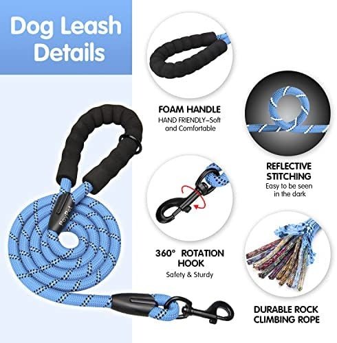 Frenkiez reflective dog leash Light Blue hondenriem > hondenlijn Standaard/One Size