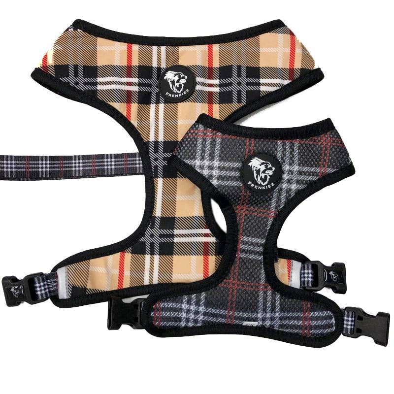Frenkiez Reversible Harness BarkBerry Beige hondentuig > honden harnas > model A X - Small