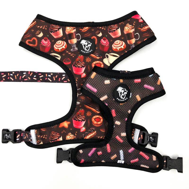 Frenkiez Reversible Harness Coffee Sprinkles hondentuig > honden harnas > model A X - Small