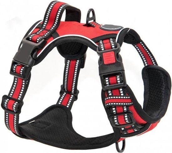 Frenkiez reflective Y tuig no pull dogharness Red hondentuig > honden harnas > Y tuigen X - Small