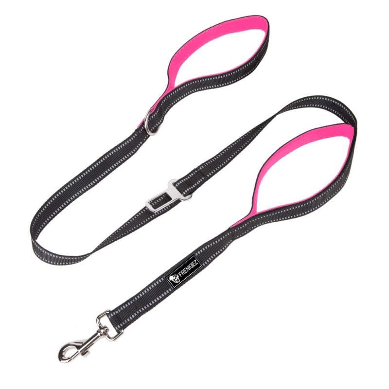 Frenkiez reflective dog leash carseatbelt Pink - Premium hondenriem > hondenlijn from Frenkiez - Just €10! Shop now at Frenkiezdogshop