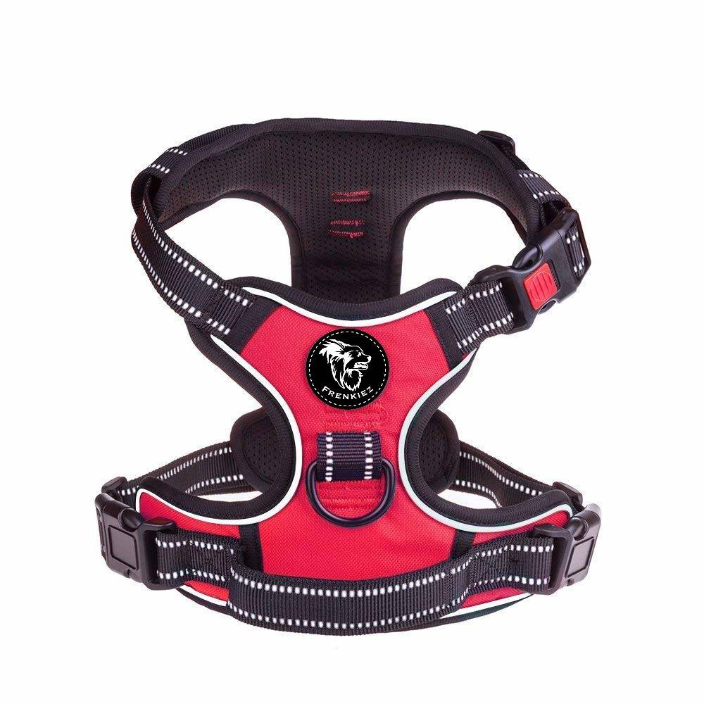 Frenkiez reflective no pull lockable dog Y harness red ( XS ) - Premium hondentuig > honden harnas from Frenkiez - Just €29.99! Shop now at Frenkiezdogshop