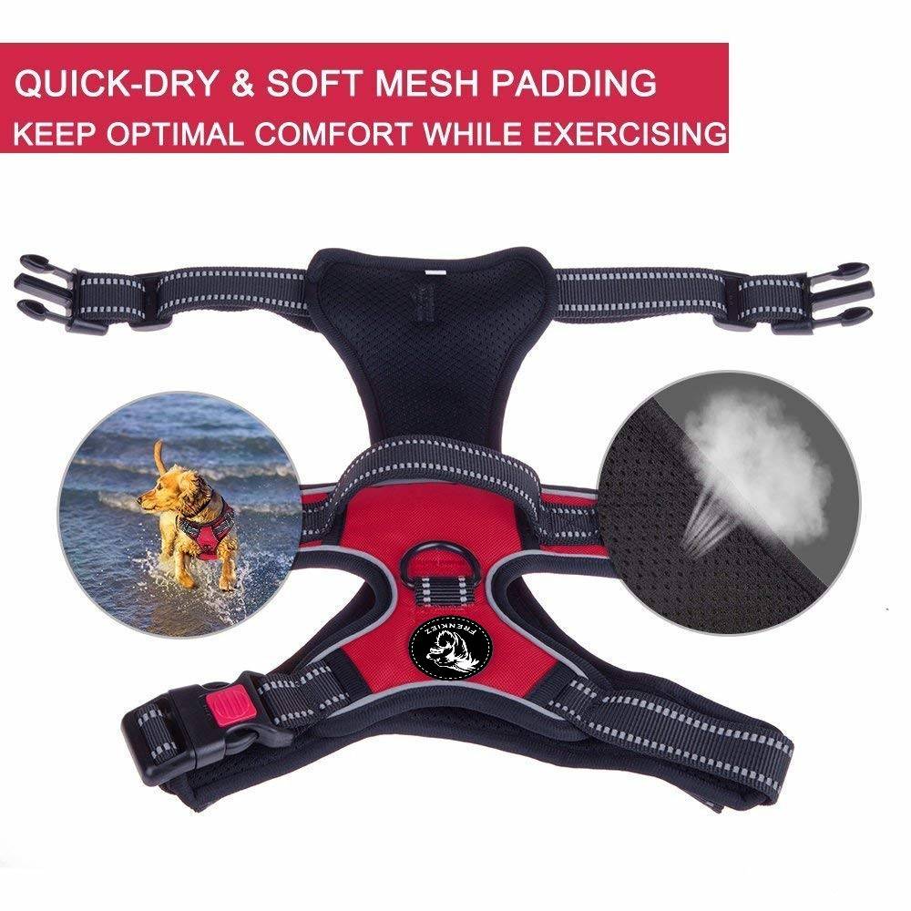 Frenkiez reflective no pull lockable dog Y harness red ( XS ) - Premium hondentuig > honden harnas from Frenkiez - Just €29.99! Shop now at Frenkiezdogshop
