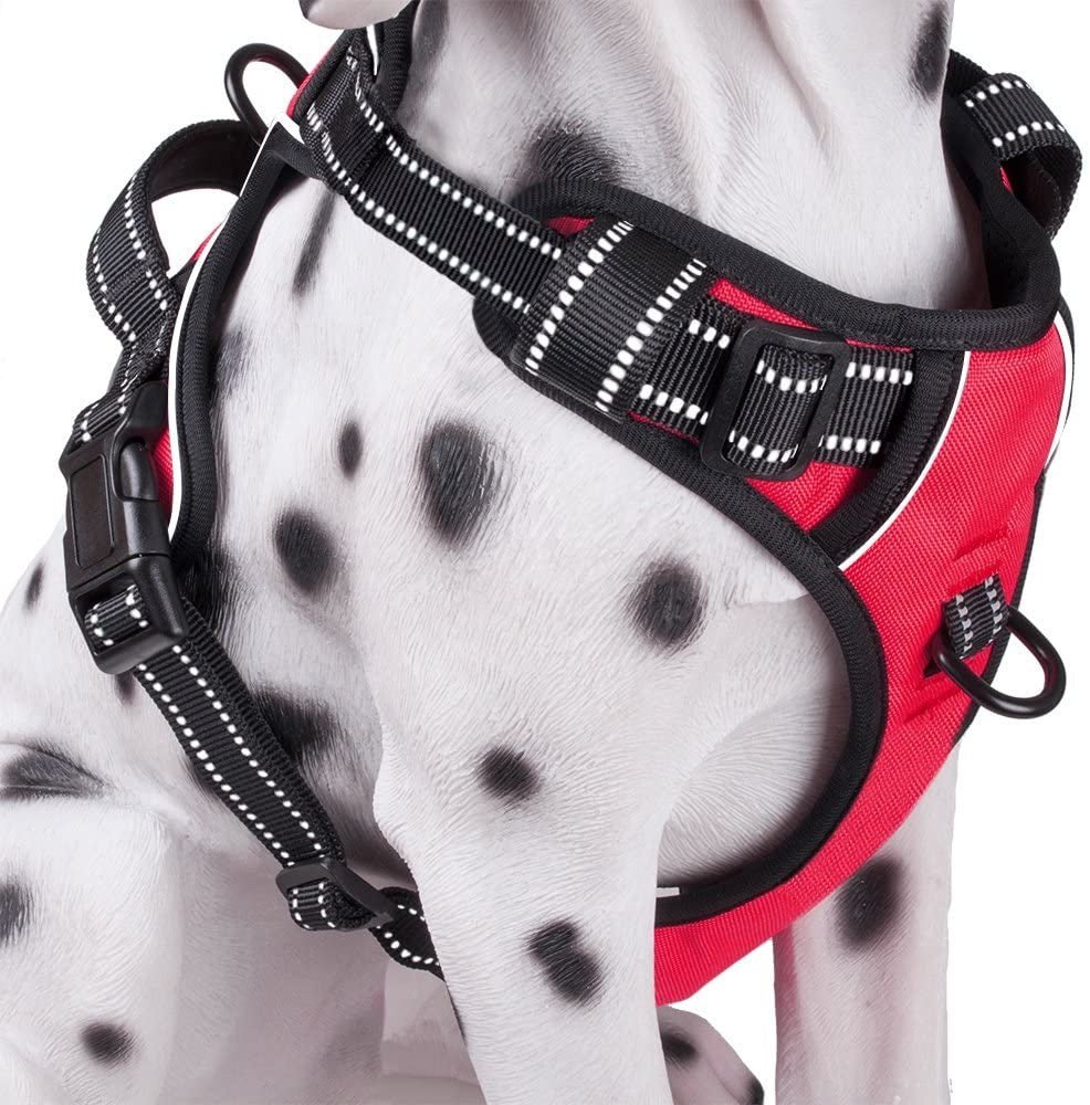 Frenkiez reflective no pull dog harness red hondentuig > honden harnas > Y tuigen X - Small