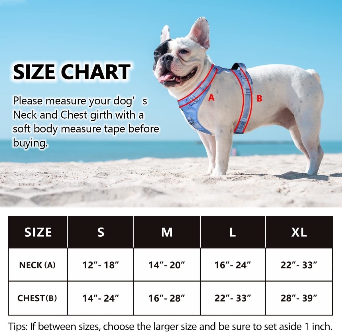 Frenkiez Y tuig dogharness reflective ( matching straps ) Light Blue hondentuig > honden harnas > Y tuigen Small