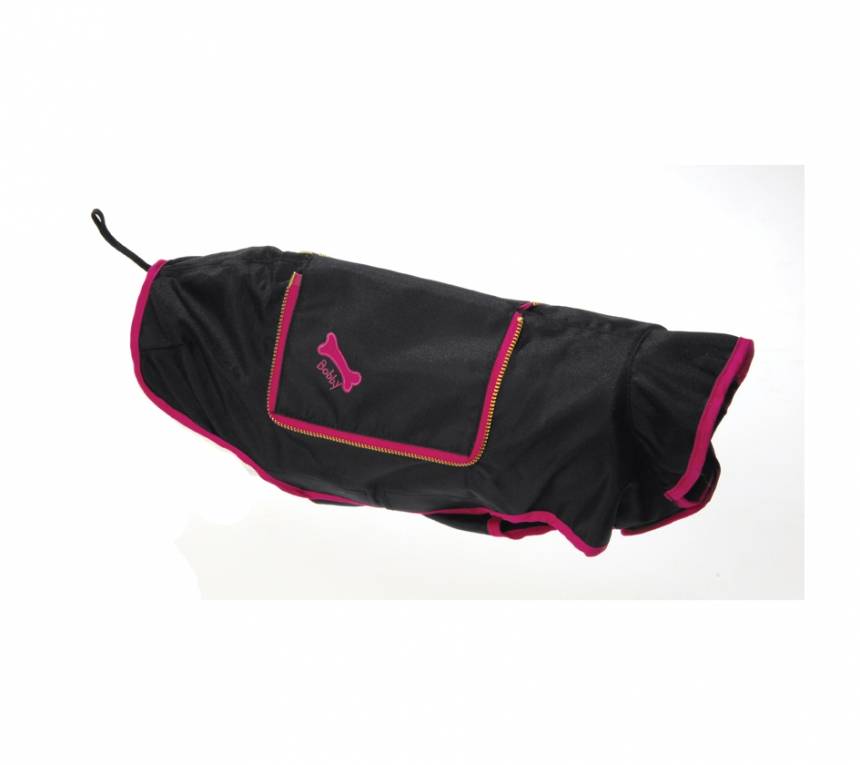 Bobby regenjas 'imper pocket' black/pink ( Alleen maat 40) - Premium Hondenkleding > hondenjas from Bobby - Just €20! Shop now at Frenkiezdogshop