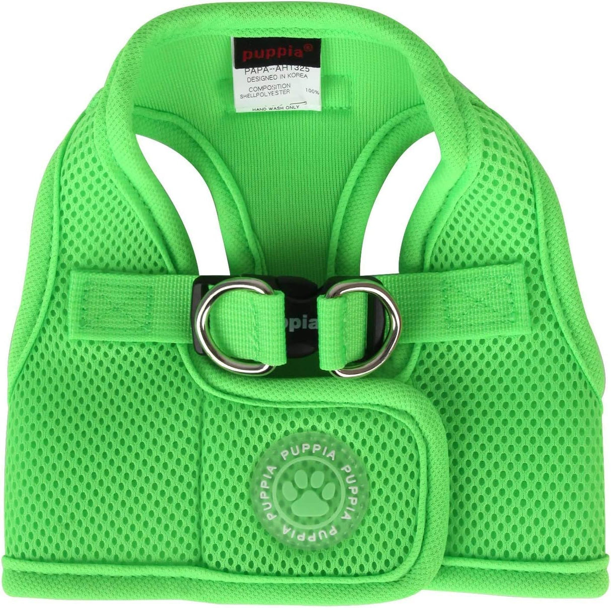 Puppia Soft Vest Harness model B Neon green hondentuig > honden harnas > model B X - Small