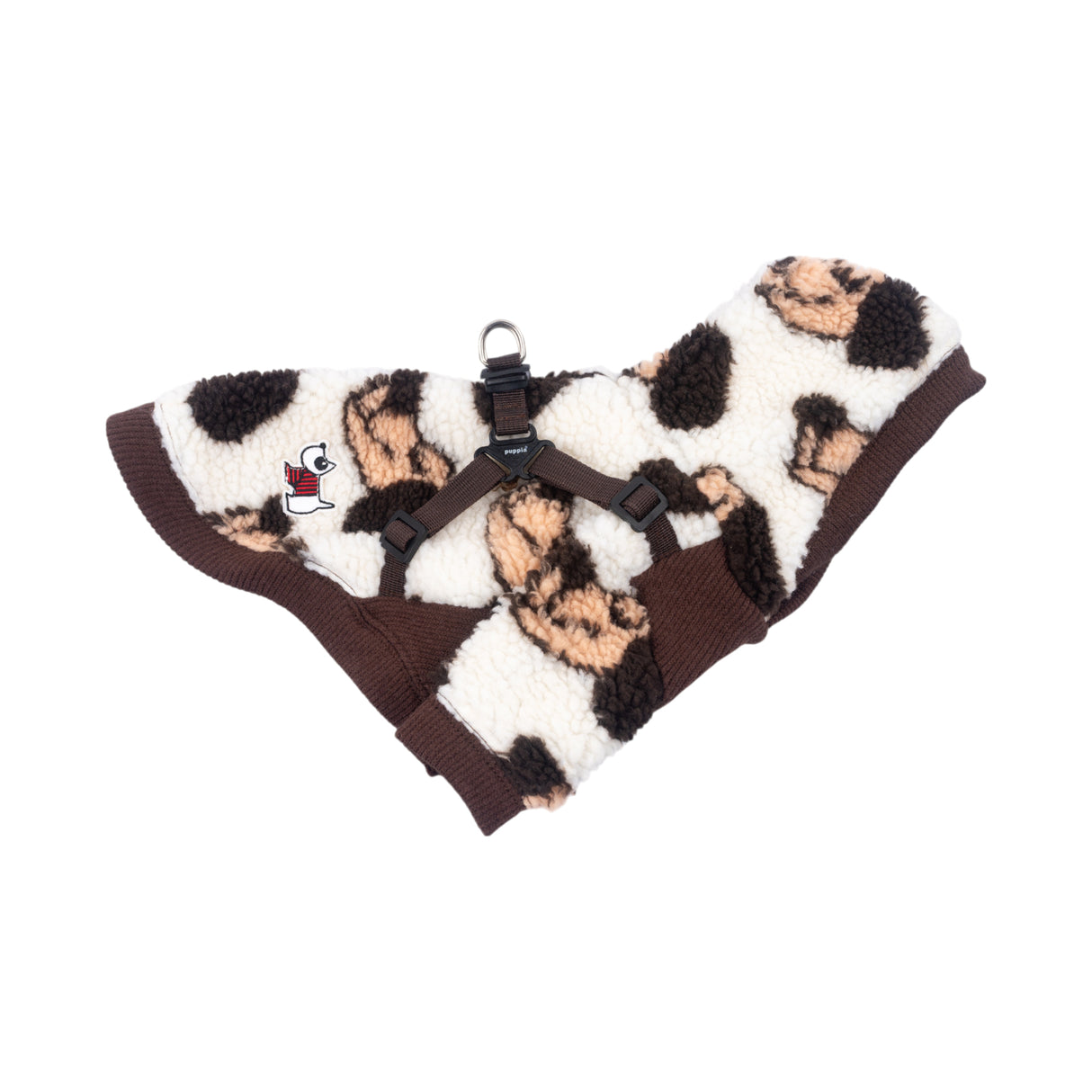 Puppia Max Hoody Jacket Harness Brown - Warm Hondenjasje met Geïntegreerd Tuig