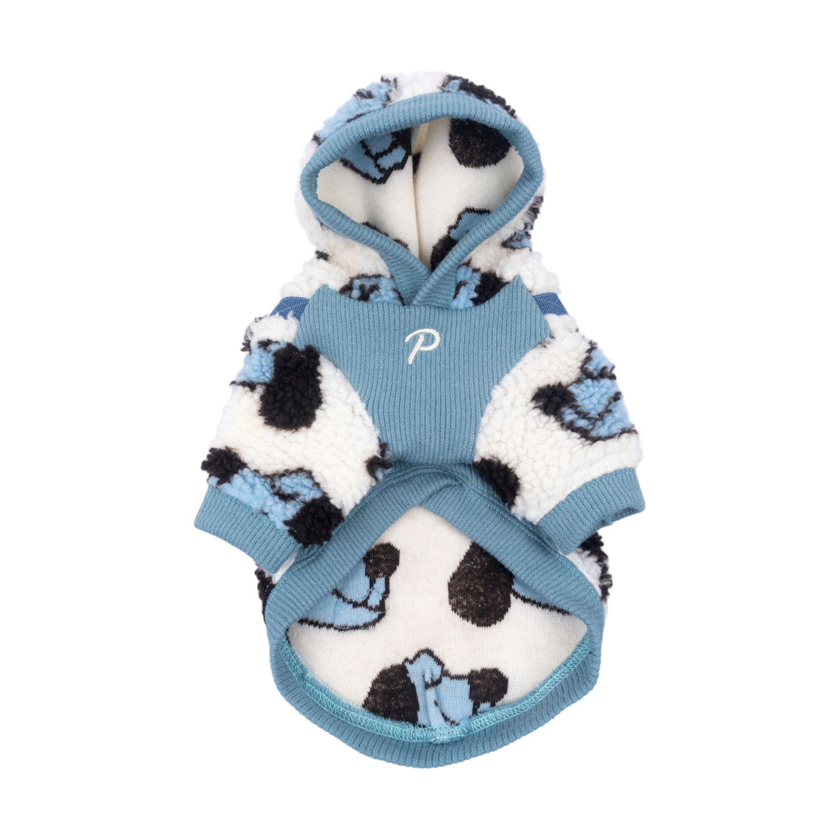 Puppia Max Hoody Jacket Harness Blue- Warm Hondenjasje met Geïntegreerd Tuig