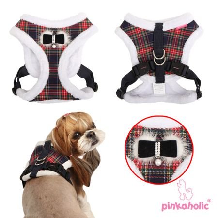 Pinkaholic Checkered Snugfit Harness Navy hondentuig > honden harnas > overige modellen Small